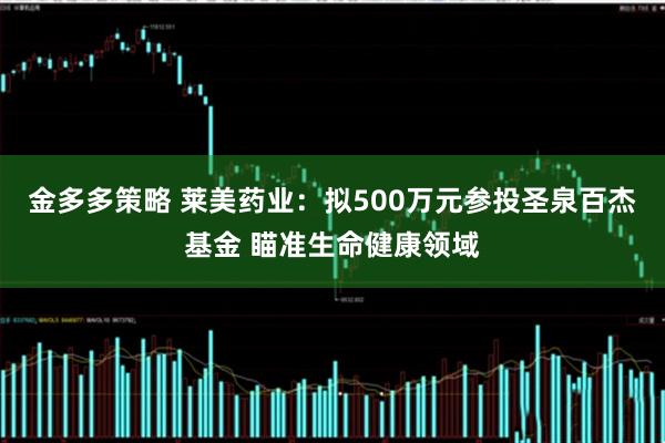 金多多策略 莱美药业：拟500万元参投圣泉百杰基金 瞄准生命健康领域