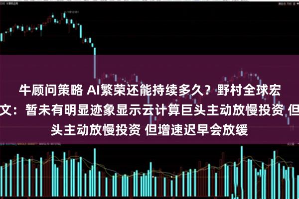 牛顾问策略 AI繁荣还能持续多久?野村全球宏观研究主管苏博文:暂未有明显迹象显示云计算巨头主动放慢投资 但增速迟早会放缓