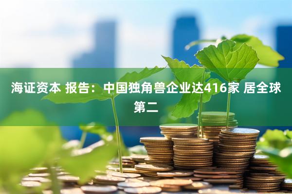 海证资本 报告：中国独角兽企业达416家 居全球第二